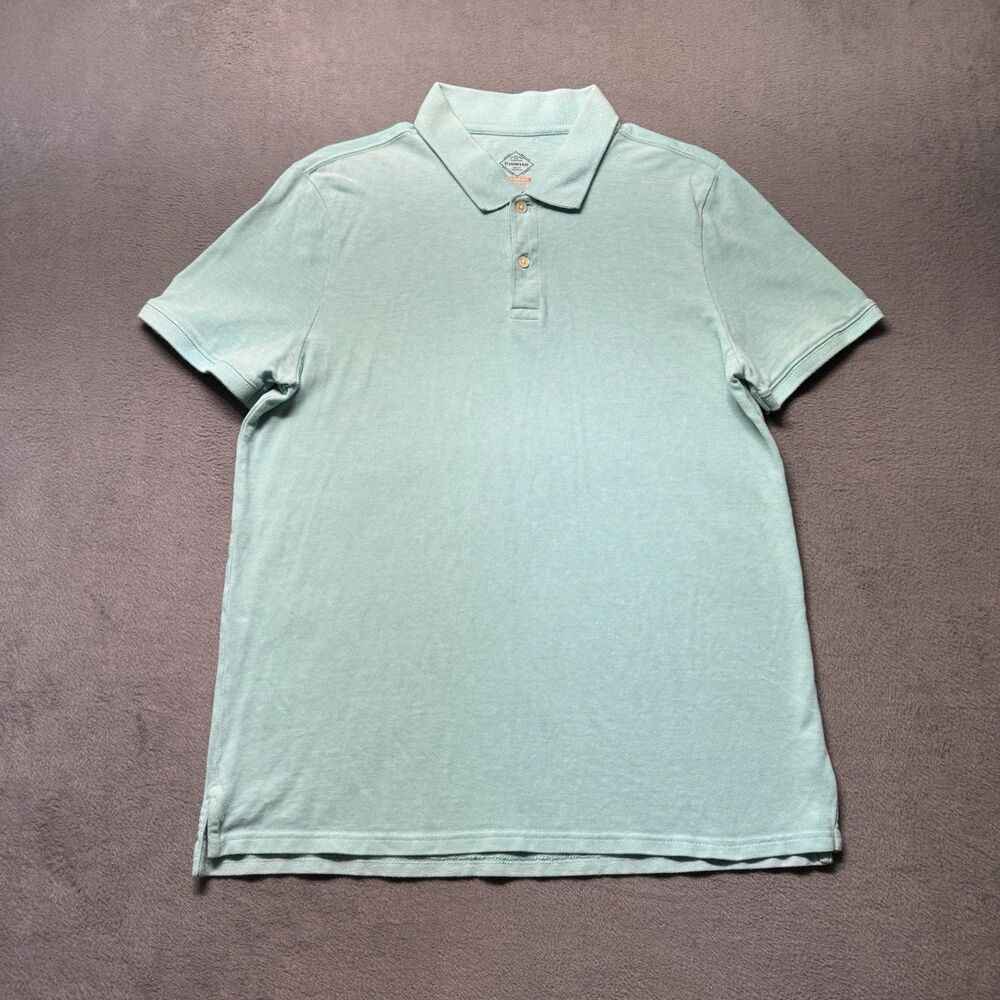 St Johns Bay Mens L Polo Shirt Blue Quick Dry Easy Care Performance EUC